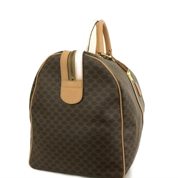 CELINE Macadam Brown PVC Boston Travel Hand Bag. Watch Video - Picture 5 of 9